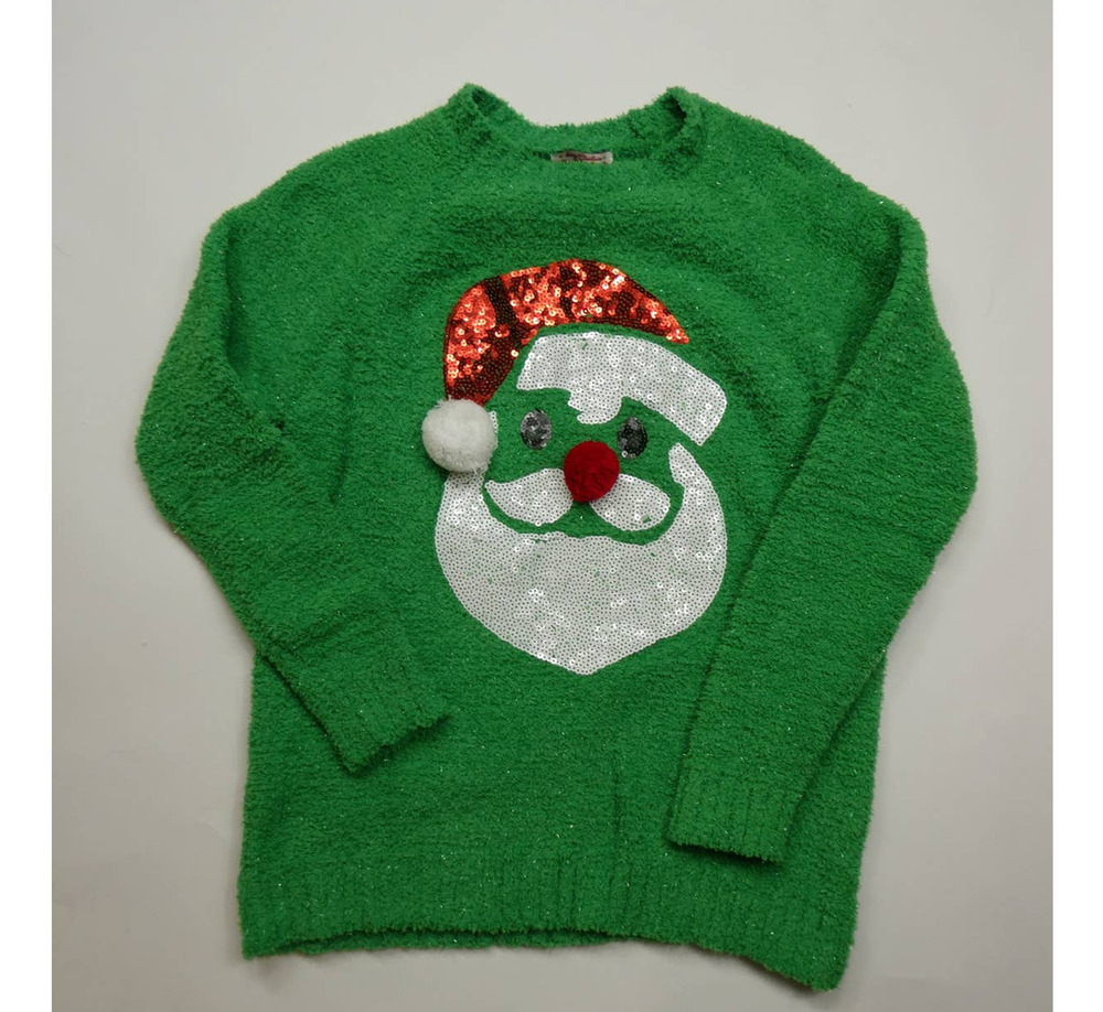 MERRY CHRISTMAS by POOF Santa sweater, large, NEW WITH TAGS